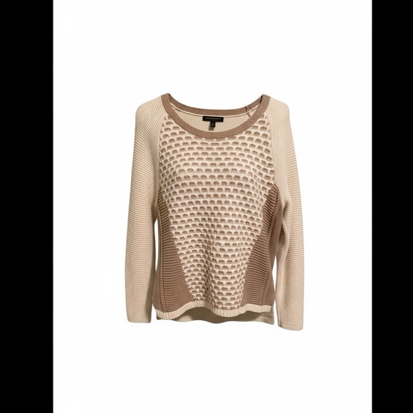 Banana Republic Sweaters - Banana Republic Cream and Tan Textured Sweater